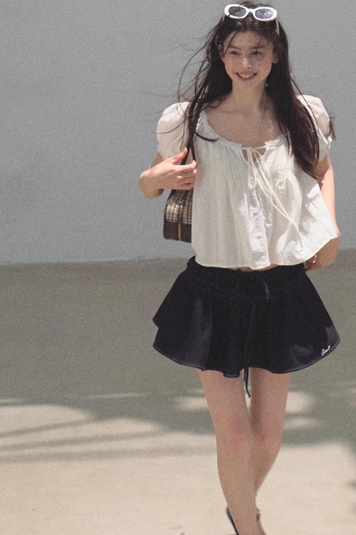 Embroidered Lyocell Puffy A-Line Skirt