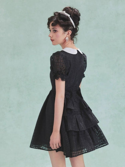 Bubble Sleeve Back Cake Hem Doll Dress