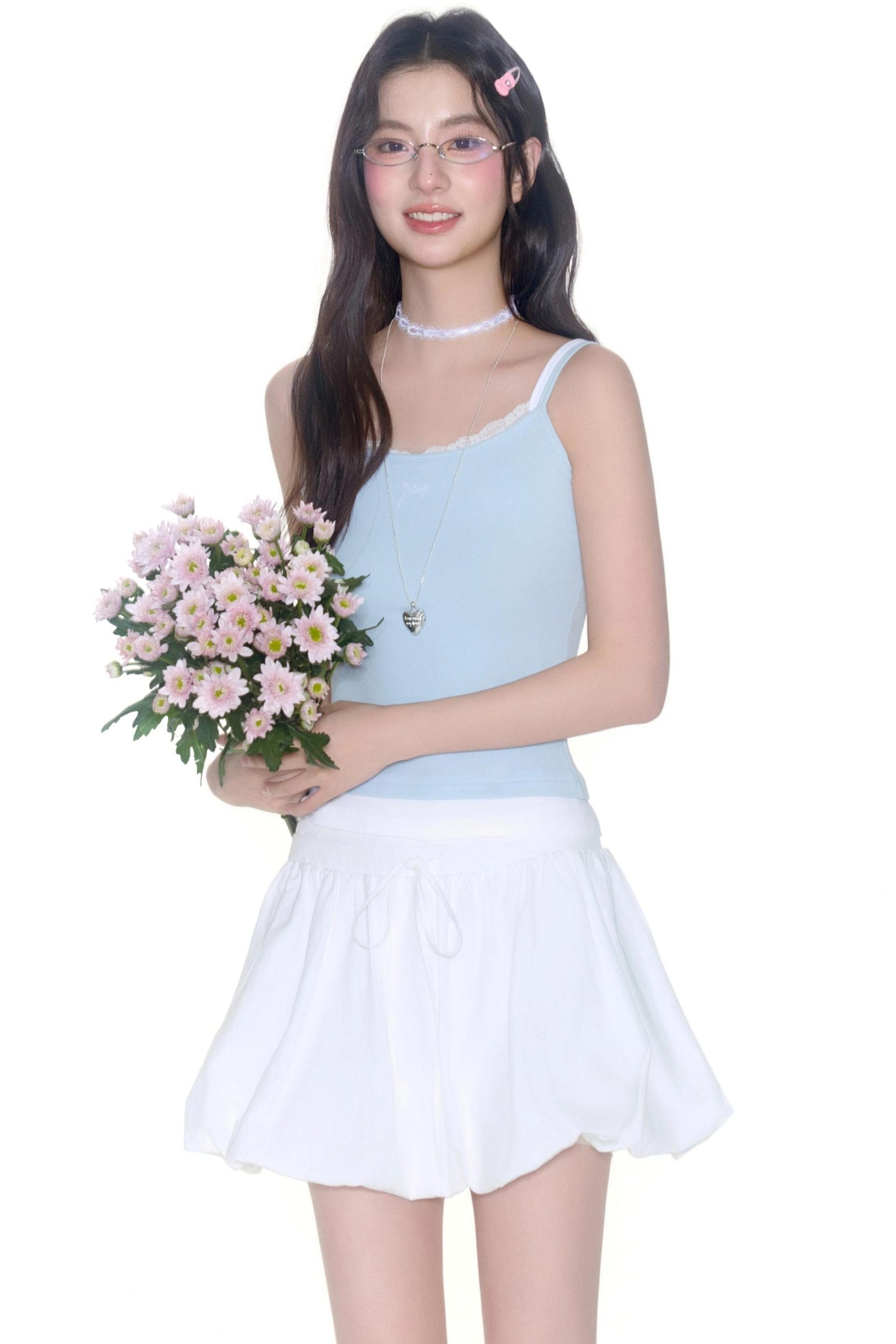 Floral Lace Camisole & Vintage Denim Set-Up