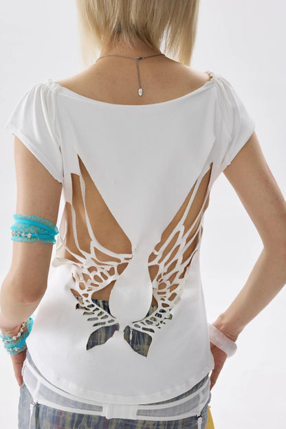 Two-Color Rhinestone Ruched Top