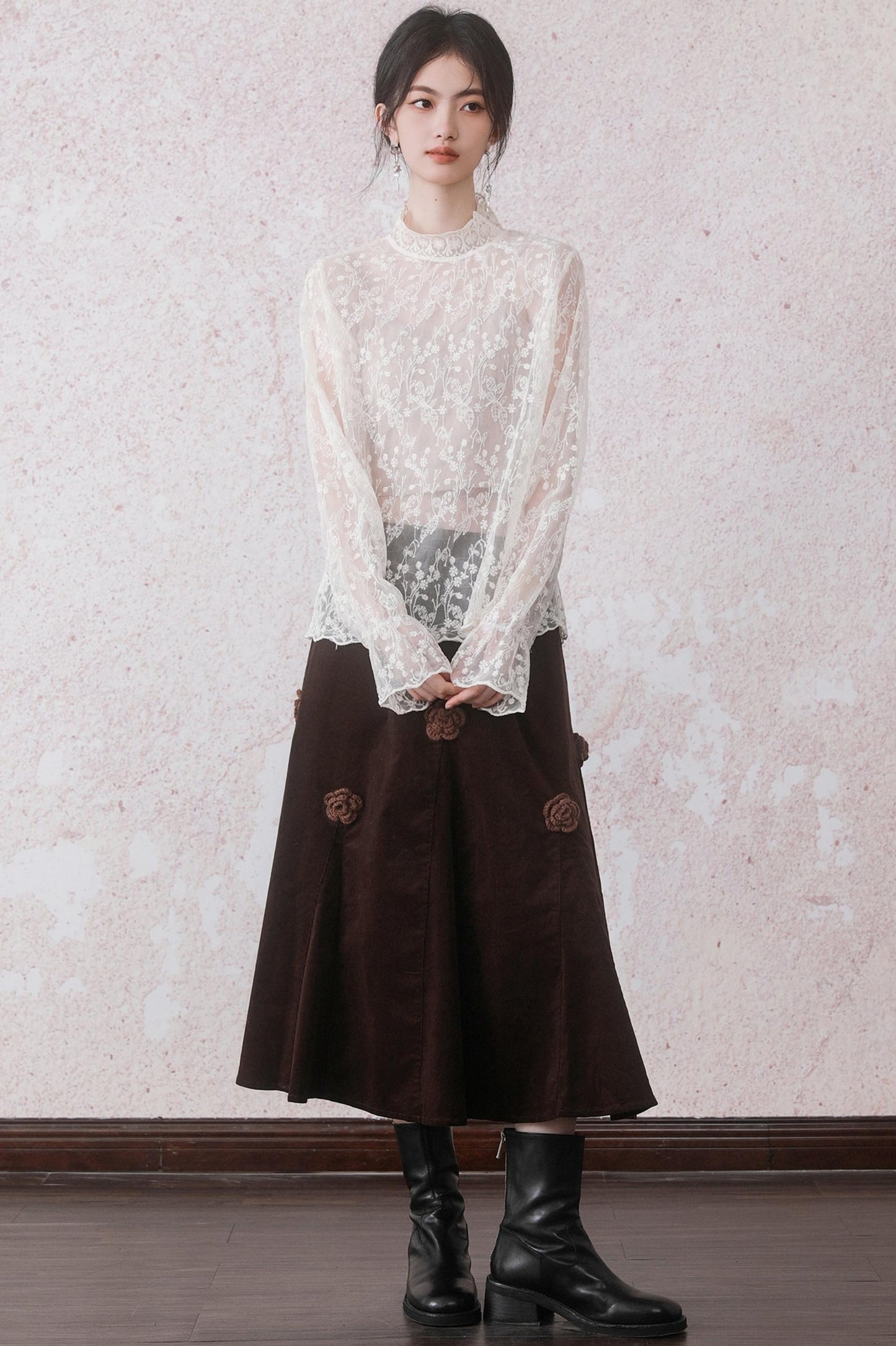 Feminine Touch Lace Design Top