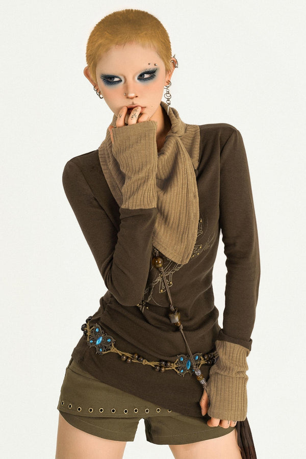 High Flip Collar T-Shirt