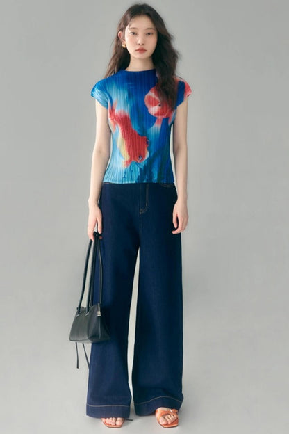 Goldfish Retro Pleated Top