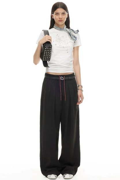 Silky Tencel Pleated Pants