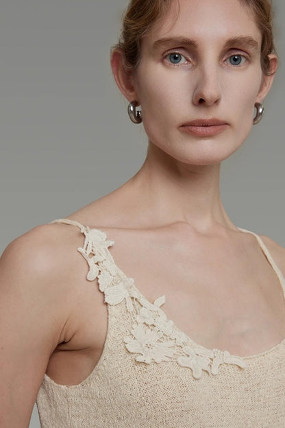 Knitted Suspender Two-Piece Top Set