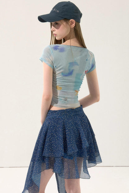 Retro Asymmetrical Tie Skirt