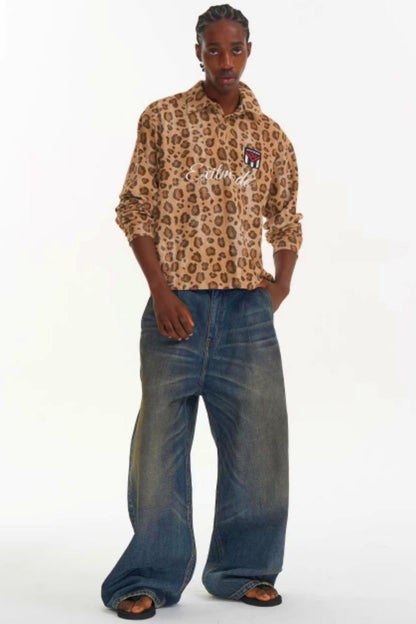 Leopard Print Polo Top