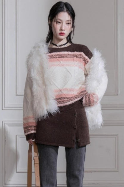 Simulated Texture Fur Vest