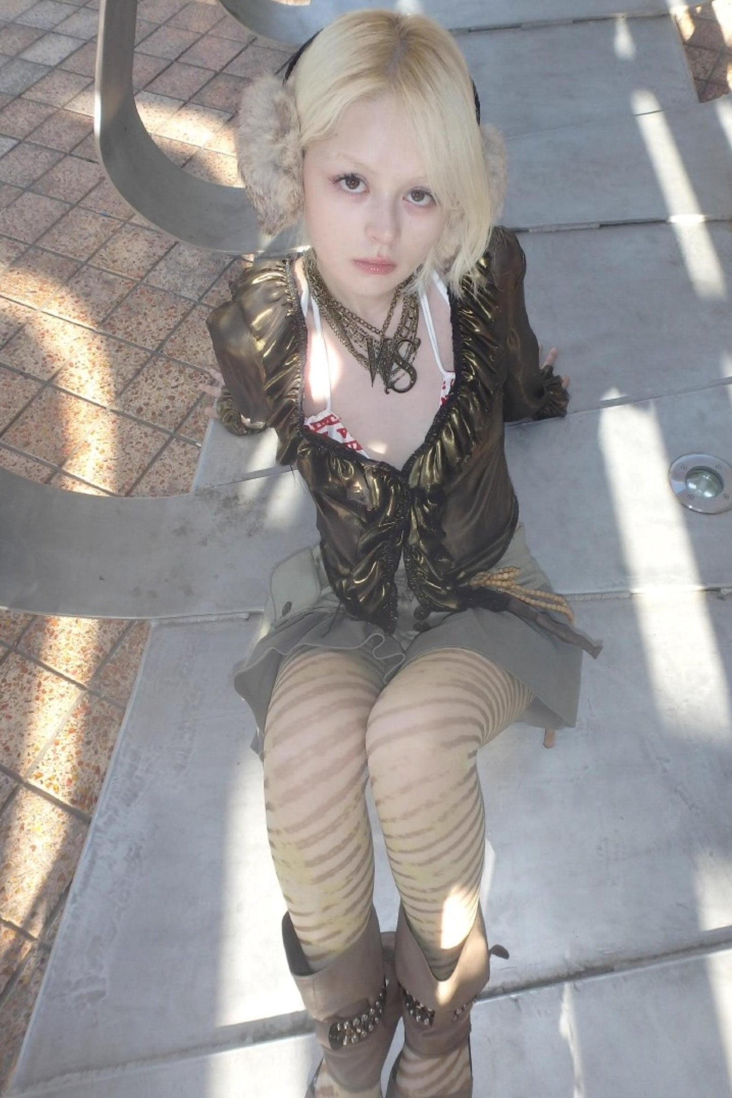 Hand-Painted Striped Ultra-Thin Stockings