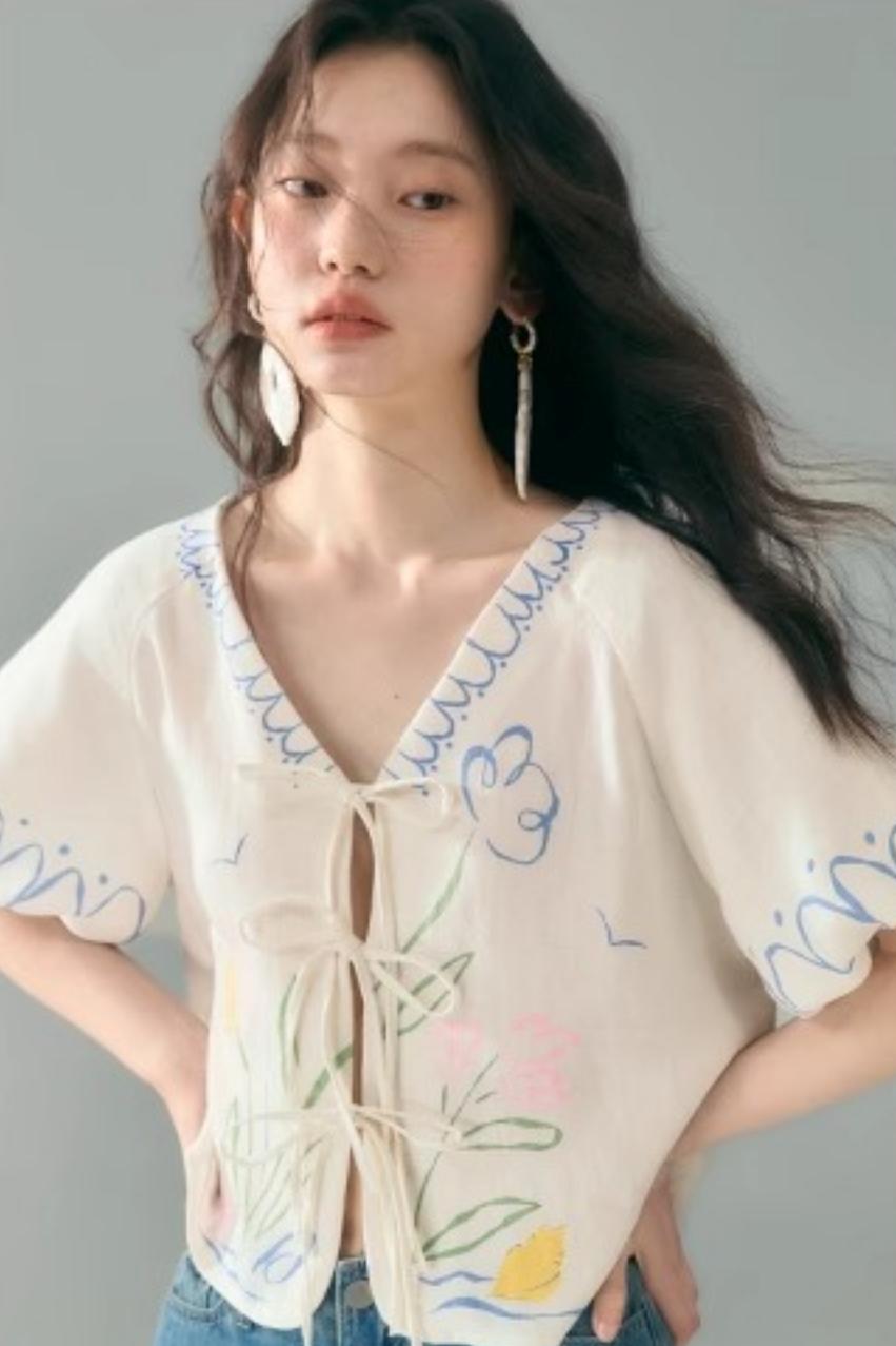 Linen Tie-Top and Pants Set-Up