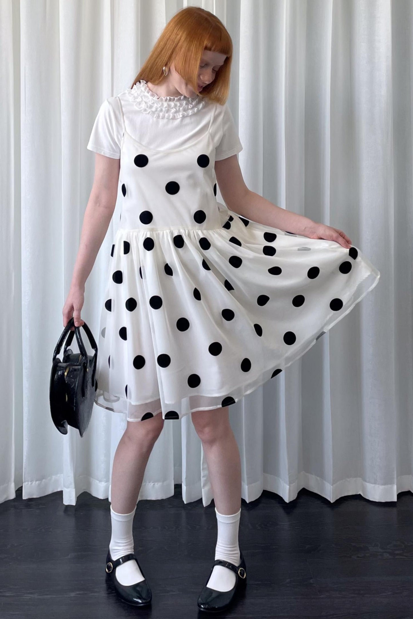 Mesh Polka Dot Dress
