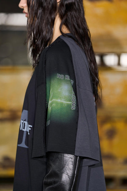 Short Sleeve Buckle Layered T-Shirt