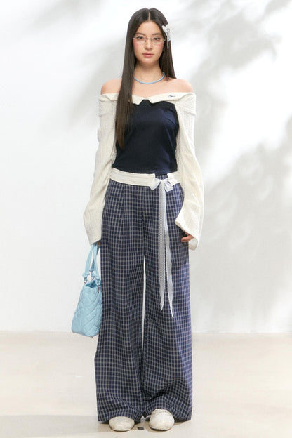 One-Shoulder Knitted Suit Set-Up