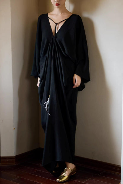 Black Ethereal Batwing Dress