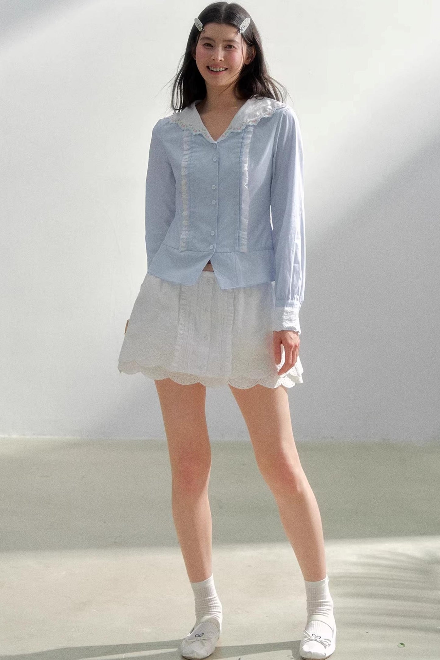 Sea of Spring Embroidered Shirt