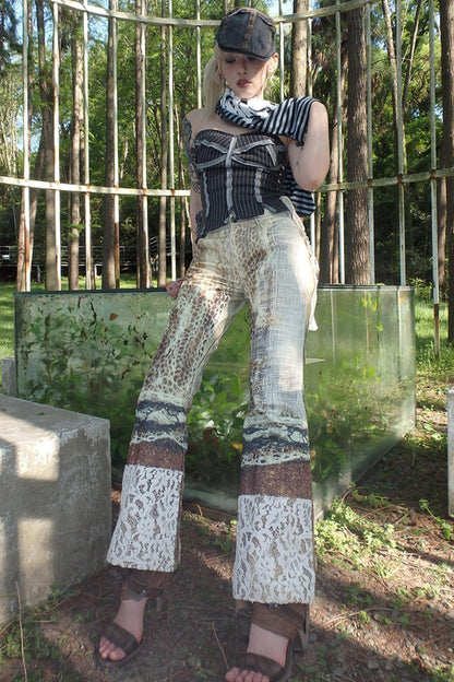 Spiderweb Patchwork Micro Pants