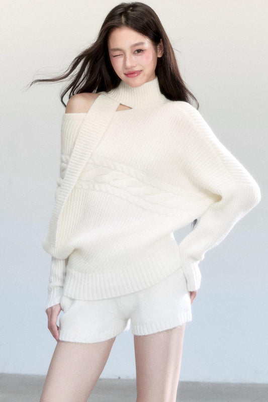 Korean Bat Sleeve Top Shorts Set-Up