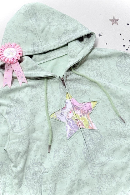 Millennium Green Hooded Sweatshirt Coat