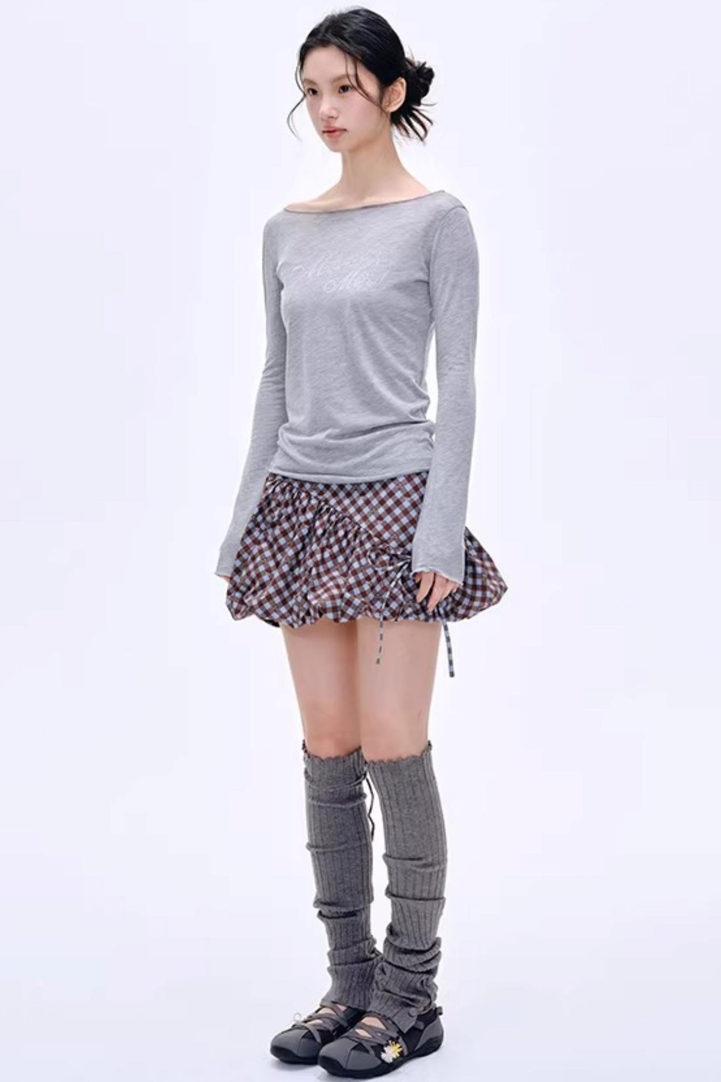Distressed Letter Print Sweater