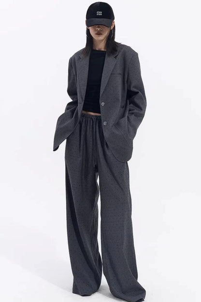 Retro Gray-Red Polka Dot Trousers