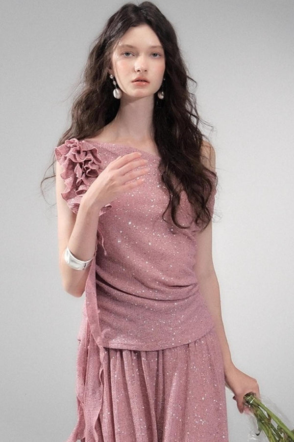 Stretch Knit Silver Top Set-Up