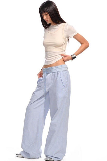 Striped Wide-Leg Pants