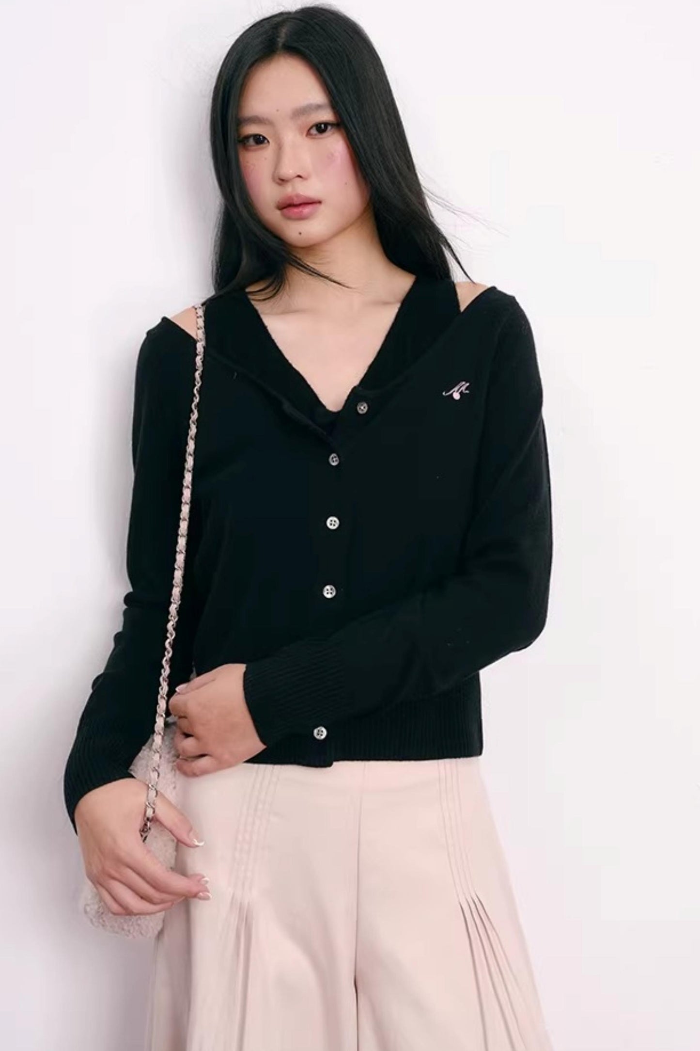 Vintage Pleated Wide-Leg Skirt Pants