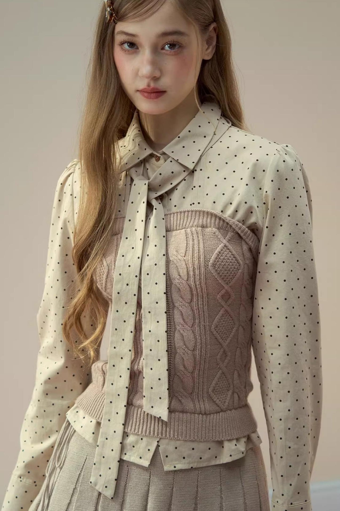 Collegiate Dot Pleats Set-Up