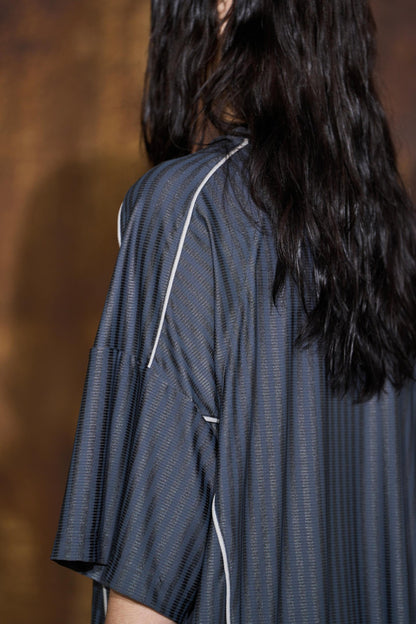 Gray Striped Jersey Top