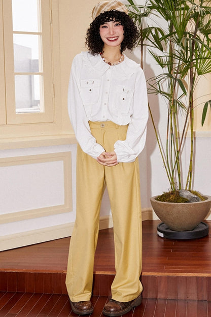 Simple Style Straight-Leg Pants