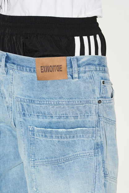 Double-Waist Denim Pants