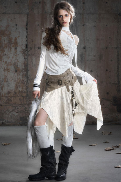 Swing Collar Long Sleeve Shirt