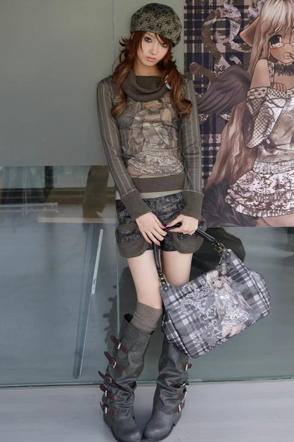 Lightweight Plaid Printed Bag