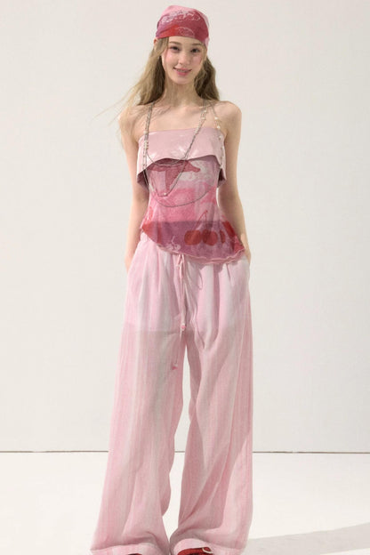 Sweet Pink Pinstripe Pants