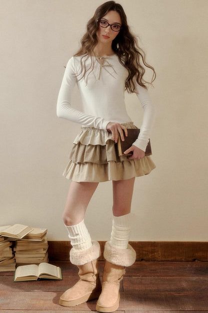 Retro Plaid Knit Tutu Skirt Dress