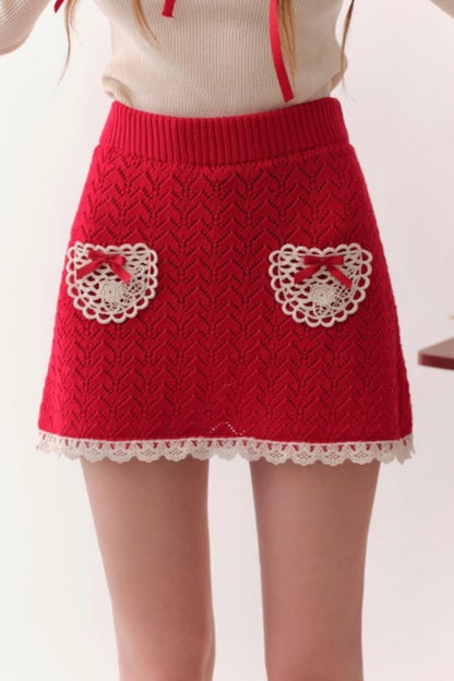 Lacemade Knit Sweater Skirt Set