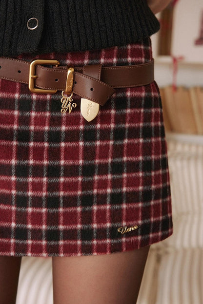 Retro Woolen A-Line Skirt