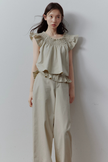 Apricot Gray Babydoll Top