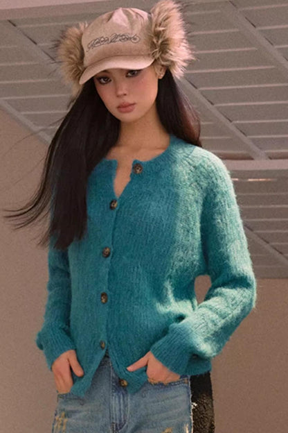 Vintage Sweet Fleece Cardigan