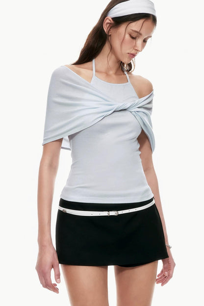 Halter Neck Cape Top Set