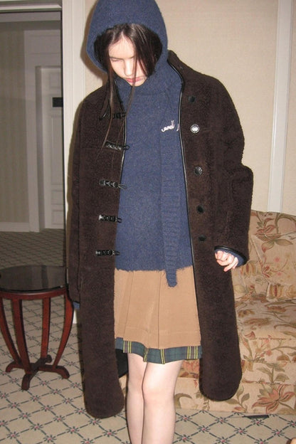 Navy Wool Hooded Sweater