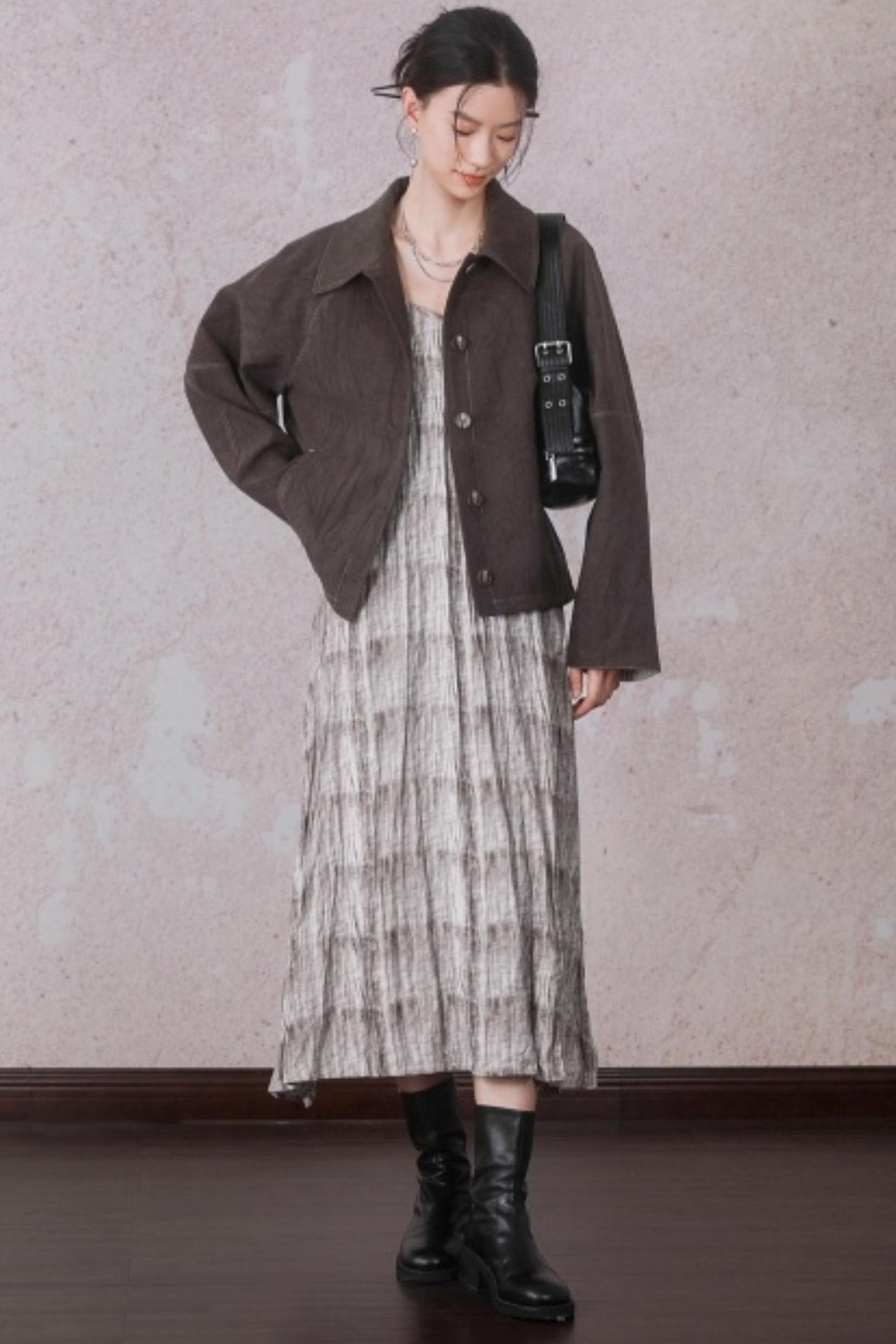 Patchwork Velvet-Feel Jacket