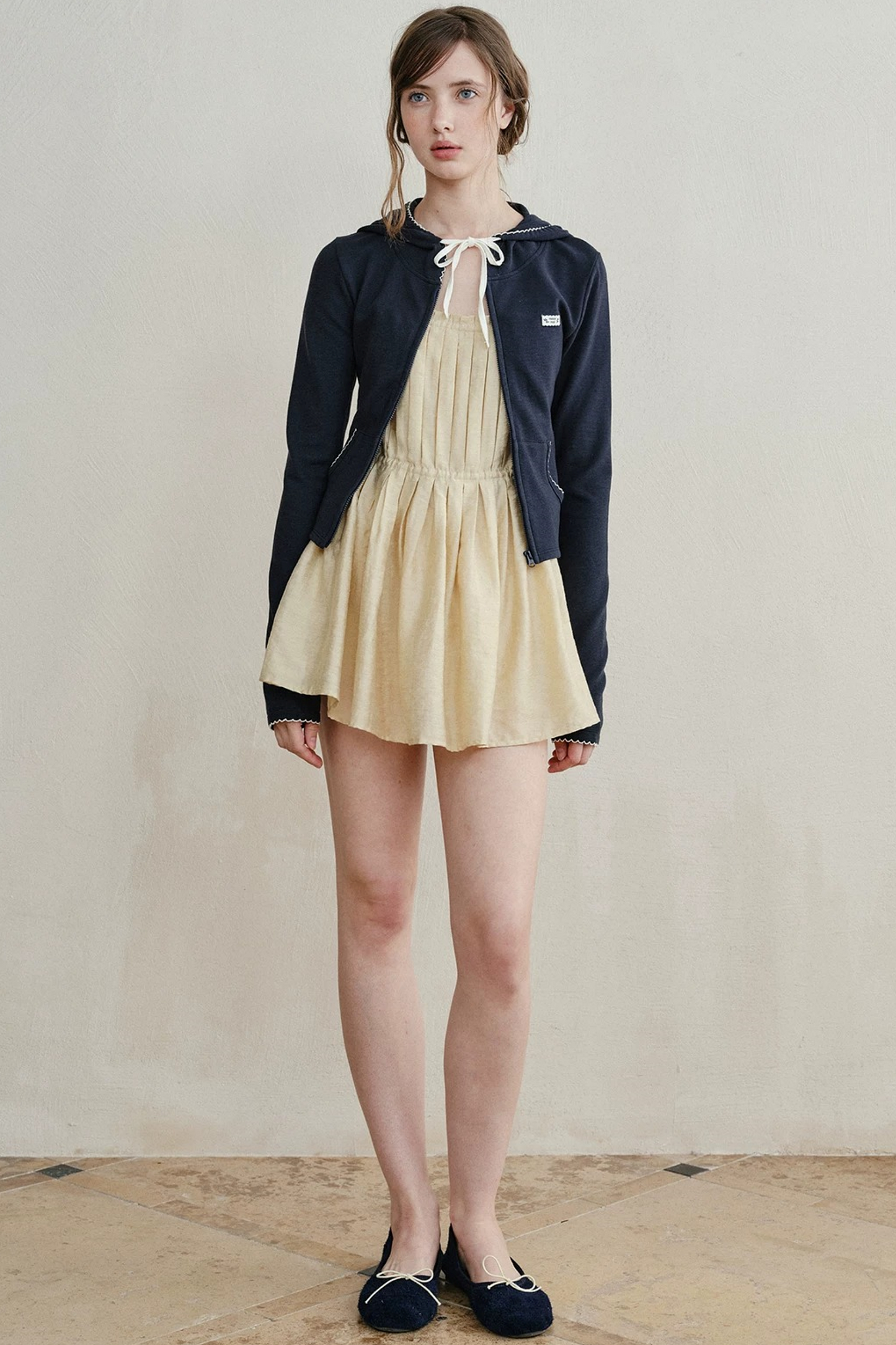 Romantic French Pleated Lace Dress