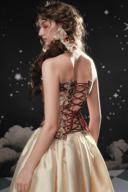 Pinch Waist Corset Skirt Dress Set-Up