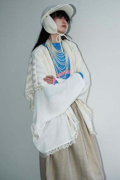 Vintage Paneled Lace Cropped Cardigan Coat