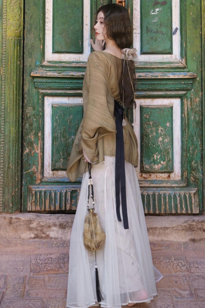 French Romantic Tencel Mesh Skirt Set-Up