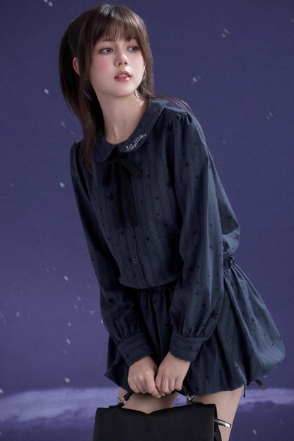 Dark Night Blue Bud Dress Set-Up