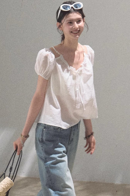 Summer Breeze Bubble Sleeve Top