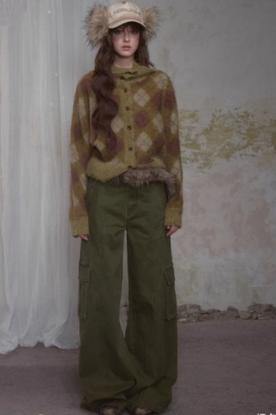 Cool Military Green Cargo Jeans