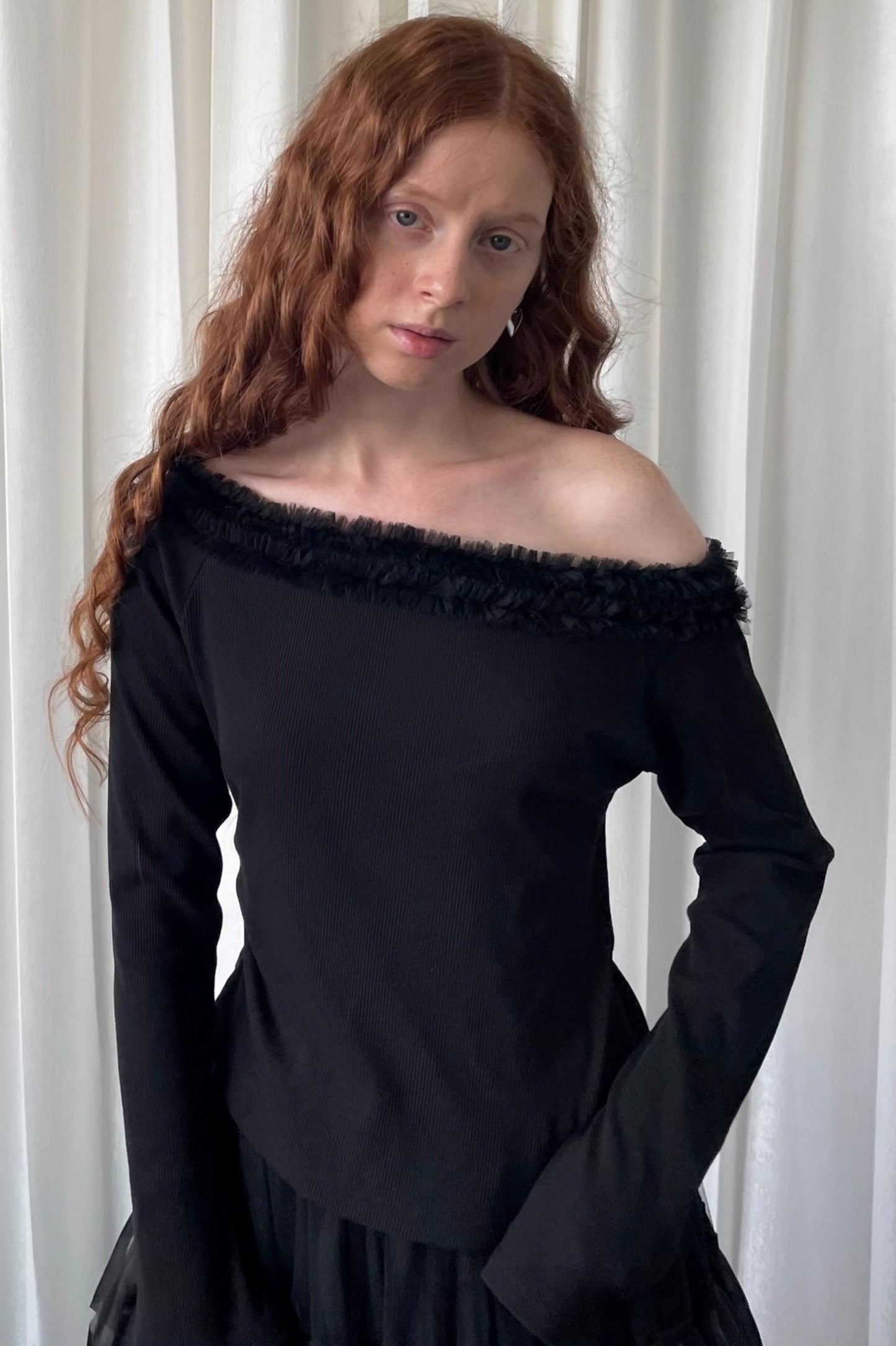 Black Lace Knitted Sweater